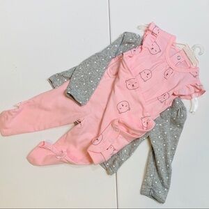 Carter’s || NWT 3 Piece Set Pink Gray Adorable Just One You 6 Months